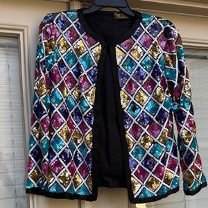 Vintage Multicolor Sequin Blazer